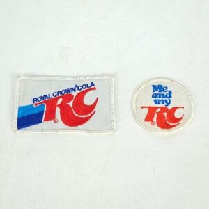 2 Vintage Royal Crown RC Cola Soda Advertising Logo Embroidered Iron-On Patch